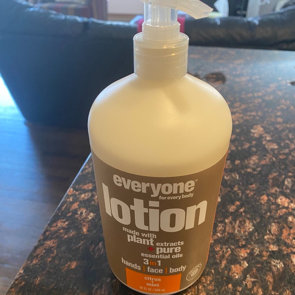 "Everyone for every body" 3 in 1 hand/face/body lotion.